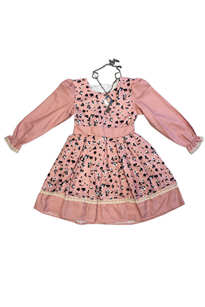 By Cwhr Rochie pentru fetiță, roz pudrat, cu mâneci bufante, cu detaliu din d...