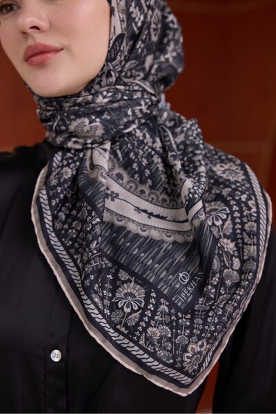 İpekhan Winter Bloom Μαλακό Κασκόλ 1242 Καφέ Μαύρο