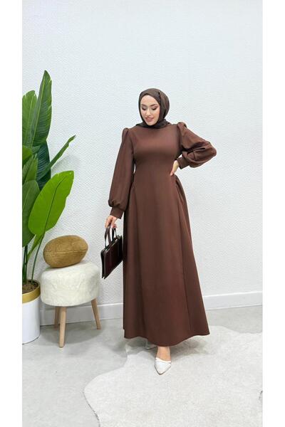 modasusev Balloon Sleeve Princess Hijab Dress