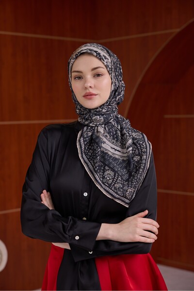 İpekhan Winter Bloom Μαλακό Κασκόλ 1242 Καφέ Μαύρο