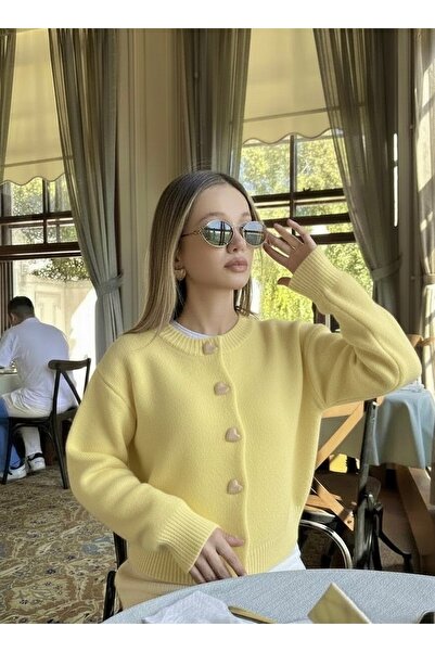 miratriko كارديجان تريكو عصري بأزرار على شكل قلب