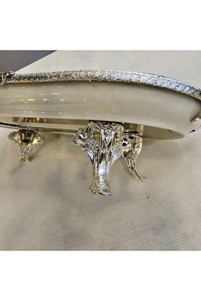 MaviDamla 1 Piece Oval Porcelain with Cast Edge Frame 25*15 Silver