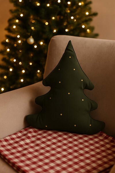 Barine Pernă de umplută cu broderie în formă de copac de pin 38x50 cm