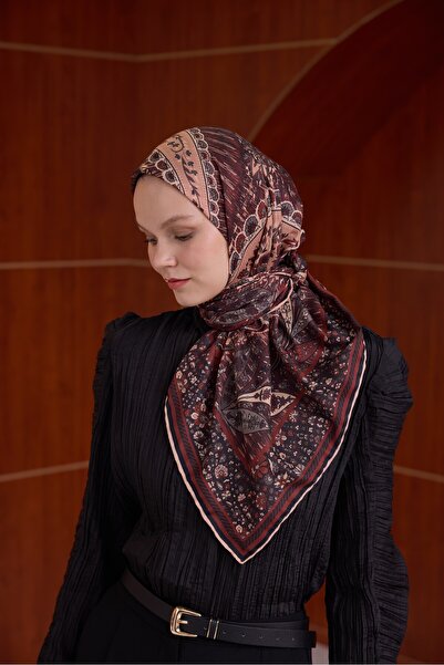 İpekhan Зимовий цвіт М'який шарф 1242 Бордо