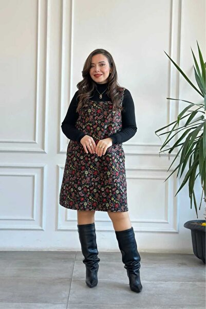 My-o Square Neck Salopet Jile Flannel Dress