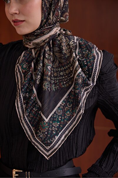 İpekhan Winter Bloom Soft Scarf 1242 Bitter Brown