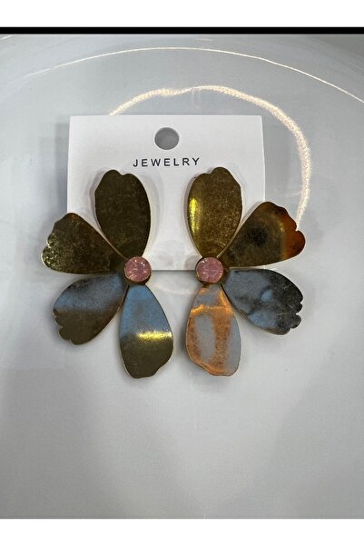 mos&more by mosev Brand Model, Metallic Half Flower Earrings