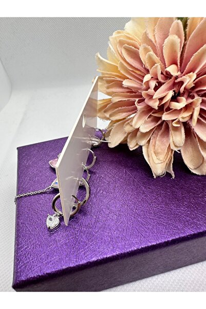 Yakemiyou Zircon Heart Colorful Stone 6 Piece Steel Earring Set