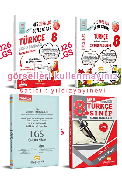 SİNAN KUZUCU YAYINLARI 8.sınıf LGS türkçe soru bankası-ilk doz deneme-meb söz...