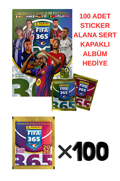 TOYFEST ⭐ Panini FIFA 365 2026- 100 Adet Sticker( Alana Sert Kapaklı Albümü H...