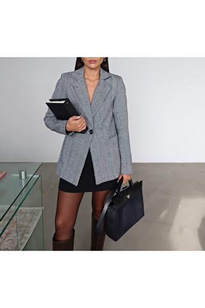 Lavanta Tekstil Herringbone Wool Blazer Jacket
