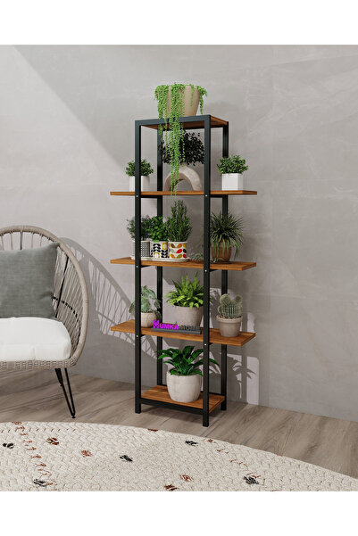 UmkaHome ÇİÇEKLİK RAF SAKSI DÜZENLEME 5 RAFLI MODERN VİTRİN