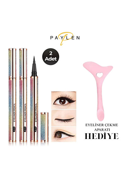 PAYLEN Suya Dayanıklı Kalıcı Eyeliner Seti 2 Adet- Eyeliner Çekme Aparatı HEDİYE