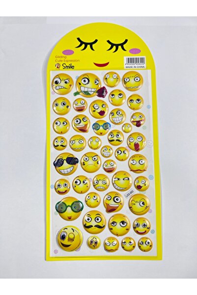 Ctc Gümrük Ürünleri مجموعة ملصقات إيموجي ثلاثية الأبعاد - ملصق وجه مبتسم للمع...