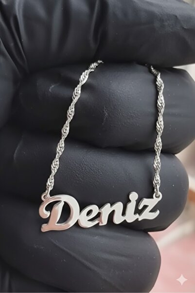 NİŞANTAŞI GÜMÜŞ 925 AYAR DENİZ İSİMLİ GÜMÜŞ KOLYE - KİŞİSELLEŞTİRİLEBİLİ