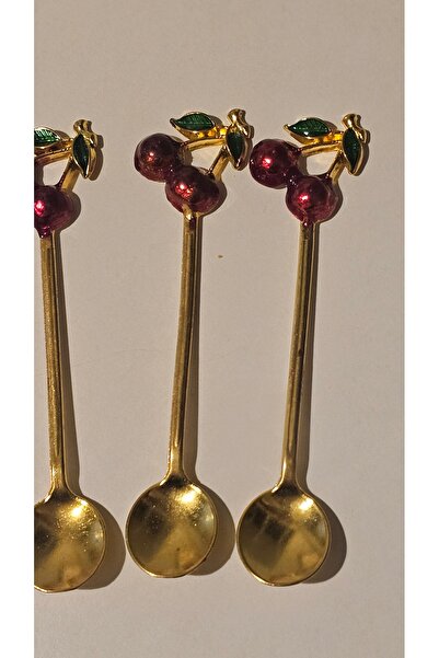 Turkish Store İstanbul Cherry Model 6-Piece Teaspoon Set