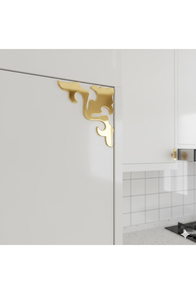 pleksisanati 4 Adet Altın ve Gümüş Köşe Dekoru -Mobilya, Gardırop, Ayna- Kena...