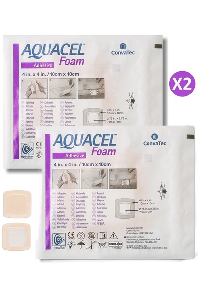 Convatec Aquacell Eg Foam Plaster Pro Adhesive Silicone 10cm x 10cm Foam Woun...