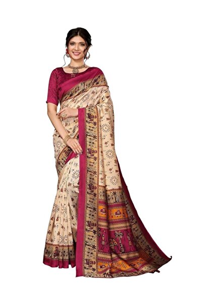 iza ساري نسائي منسوج مع بلوزة غير مخيطة متناسقة