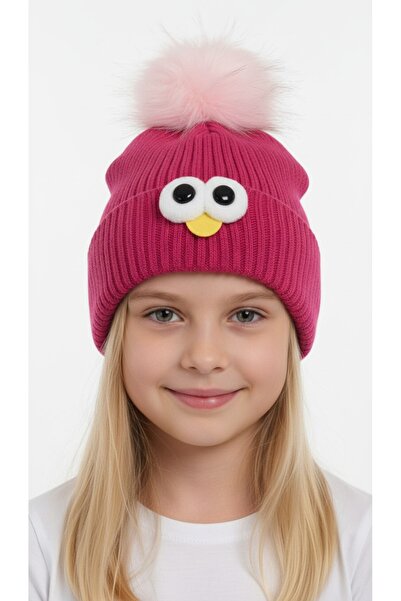 gigigiyim Eye Emoji Patterned Pompom Knitted Unisex Beanie