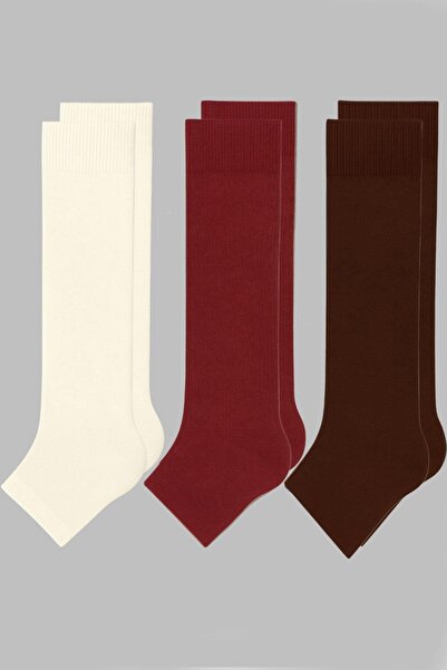 COTENCONCEPT 3 Adet Burunsuz Basic Pamuk İçerikli Yoga Tozluk