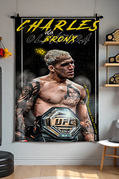 FG Store UFC Charles Oliveira Temalı Dijital Baskılı Duvar Örtüsü Duvar Halısı