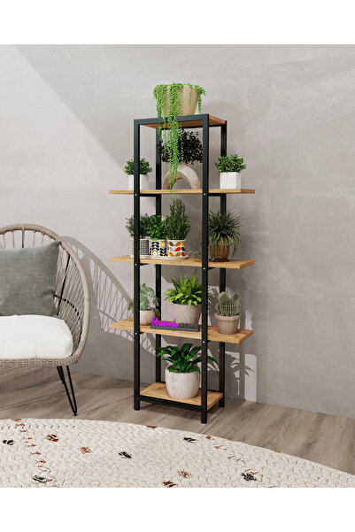 UmkaHome ÇİÇEKLİK RAF SAKSI DÜZENLEME 5 RAFLI MODERN VİTRİN