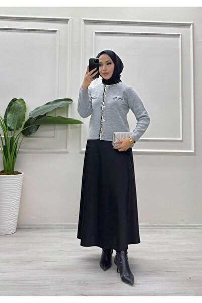 moda acar Short Buttoned Knit Cardigan