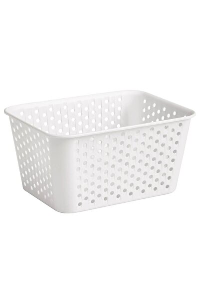 IKEA QUİCK 3 Adet Plastik Sepet 15x20x10 Cm 3'lü Set Düzenleme Kutusu Düzenleyici Kutu Beyaz