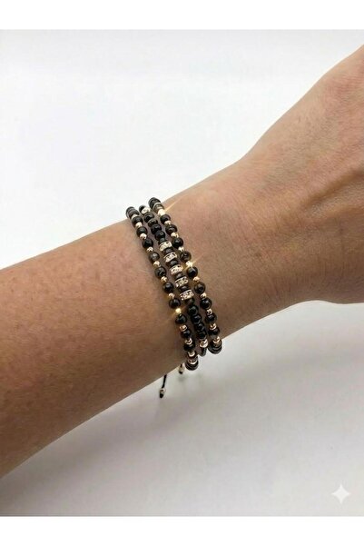 Handmade Luxury Bracelet With Balls And Crystals Adjustable Set Of 3 Pieces