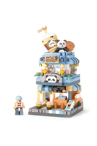 Loz Street Mini Series: Panda Coffee Shop |   410 Pieces Micro Blocks |   14+ Years Old |   Shop Model