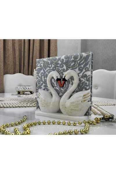 GEZEGENX Peçetelik, Dekoratif Şık Mutfak Sunum Peçetesi, Kuğu Figürlü Peçete ...