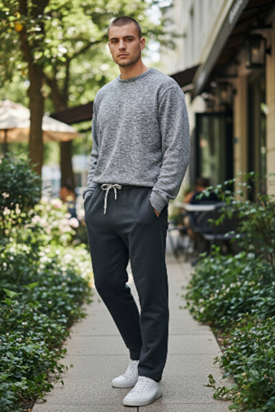 AHMERA Khaki Unisex Regular Fit Lace-Up Sweatpants with Hidden Pockets