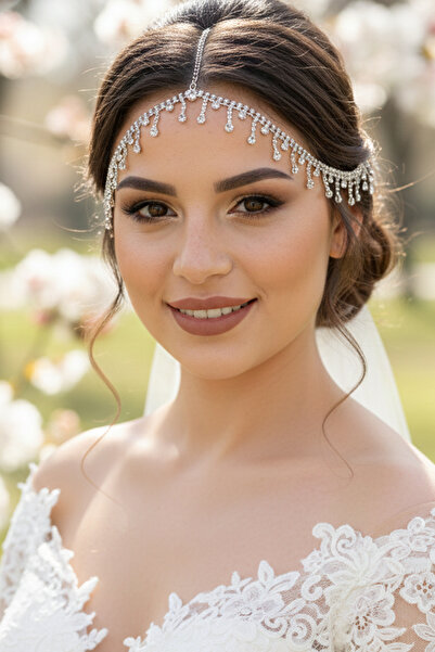 Hayalperest boncuk Minimalist Single Row Crystal Stone Chain Hair Accessory Bridal Evening Dress Headpiece