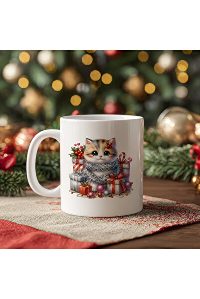 Arzande Yılbaşı Yeni Yıl Temalı Porselen Kupa Bardak Kahve Çay Hediyelik Kole...