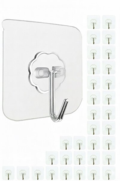 Le Touche Şeffaf Güçlü Kendinden Yapışkanlı Kapı Duvar Askıları Ağır Yük Taşı...