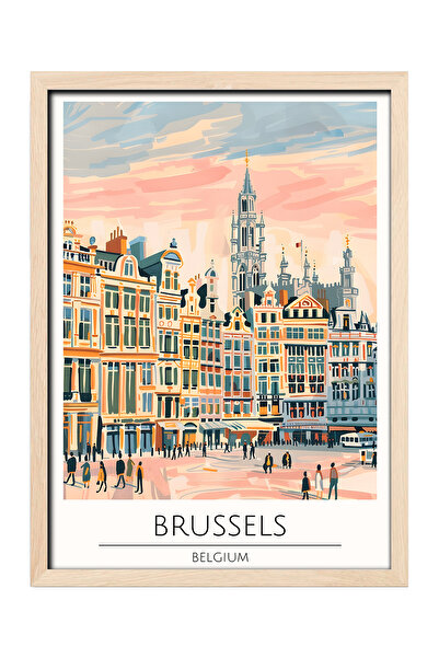 gxe.art BRUSSELS BELGIUM Pictură decorativă de perete cu rama din lemn