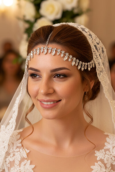 Hayalperest boncuk Bohem Tarzı Pırlanta Kesim Taşlı Zincir Gelin Baştacı Saç ...