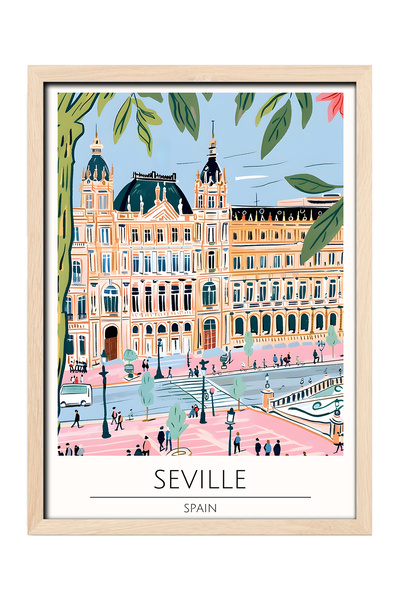 gxe.art Poster de călătorie la Sevilă, Spania |   Pictură decorativă de peret...