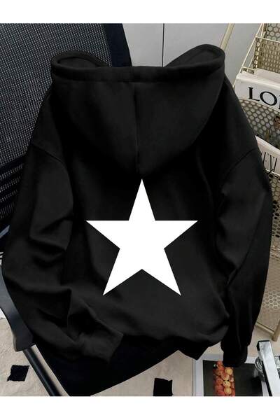 LORVANIY سترة ستار 3 آي بريك مطبوع قصة فضفاضة بغطاء رأس للجنسين 3 بريك ش مبطن...