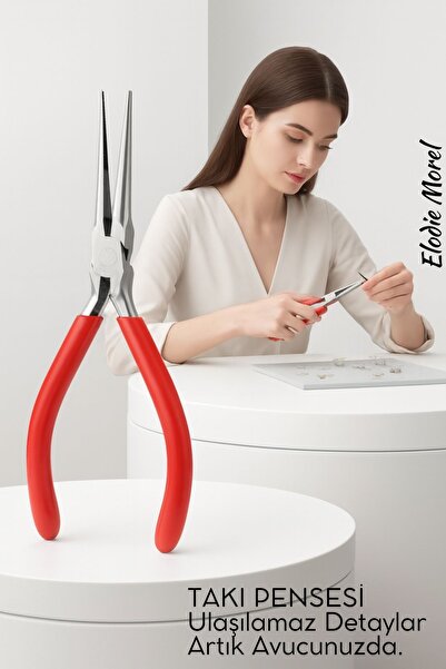 Transformacion كماشة احترافية طويلة ذات طرف مدبب لصناعة المجوهرات 12 سم - إصلاح المجوهرات الدقيقة 722506