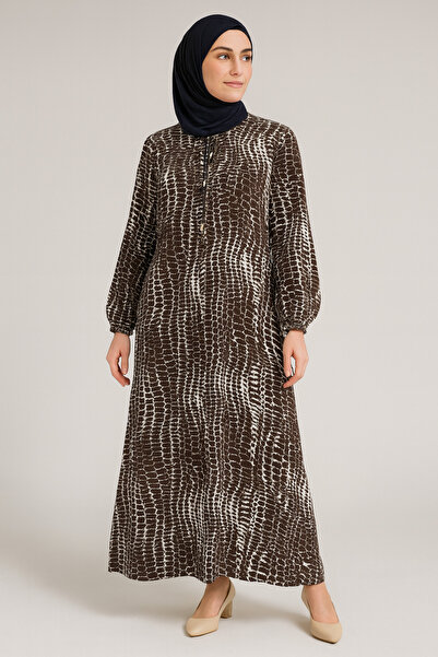 YLC TEKSTİL anne elbise bürümcük kumaş desenli likralı elbise