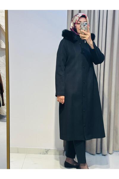 Orhan معطف فرو بقلنسوة