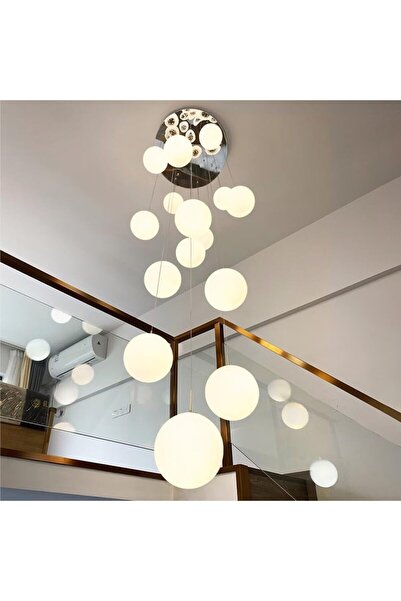 LightPlanet Lustra Lampshade Mat GOLD LUXURY STAIRCASE Gigant