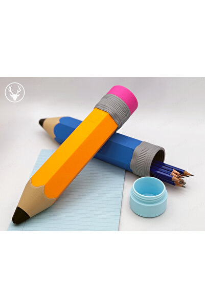 modu3d حامل أقلام بتصميم قلم رصاص عملاق مطبوع بتقنية ثلاثية الأبعاد