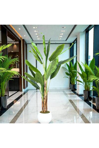 Asel Yapay 4 Gövdeli Muz Ağacı 230 Cm TKEBT Yeşil