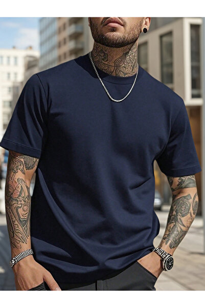 EYAX MODA ERKEK OVERSIZE DÜZ TİŞÖRT