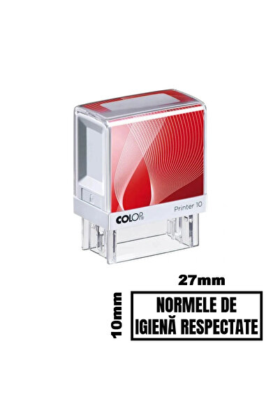 Colop Printer Stampila NORMELE DE IGIENA RESPECTATE de birou 27x10mm