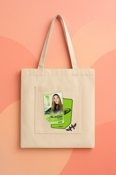 lovver Geantă din pânză imprimată premium, cu design Sueda, pentru fanii grup...