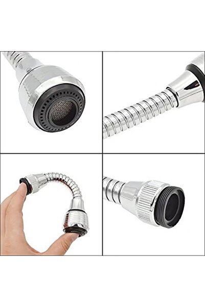 Generic Adjustable flexible shower head, chrome metal, flexible hose, water-saving, universal fit